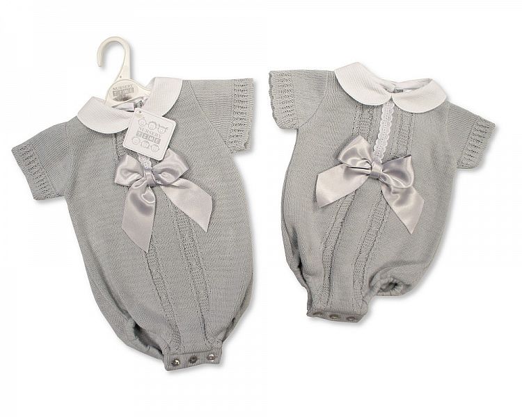 bw-10-822 Knitted baby romper grey
